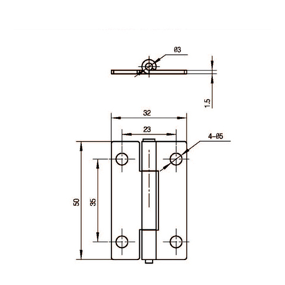 Removable Hinge For Right-Angle Stepped Installation-B2218