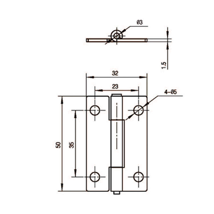 Right-Angle Stepped Mounting Hinge-B2221