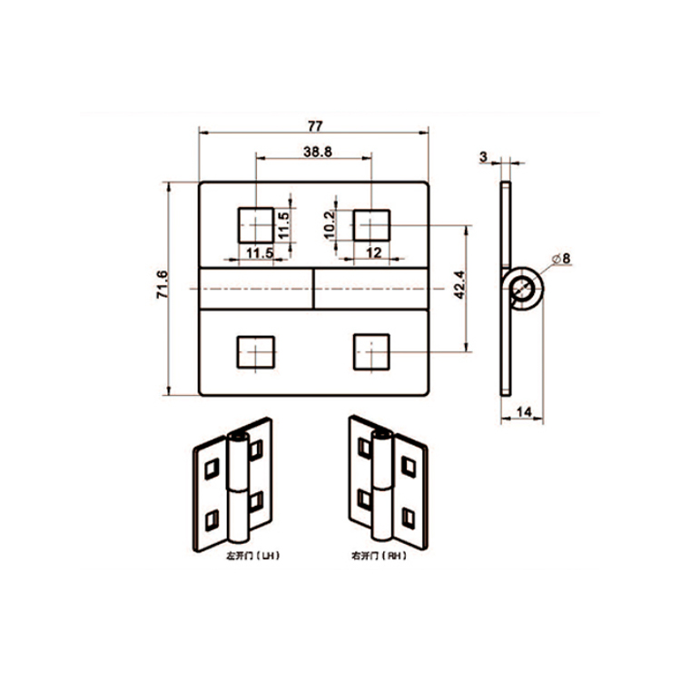 Flush-Mounted Detachable Hinge-B2223