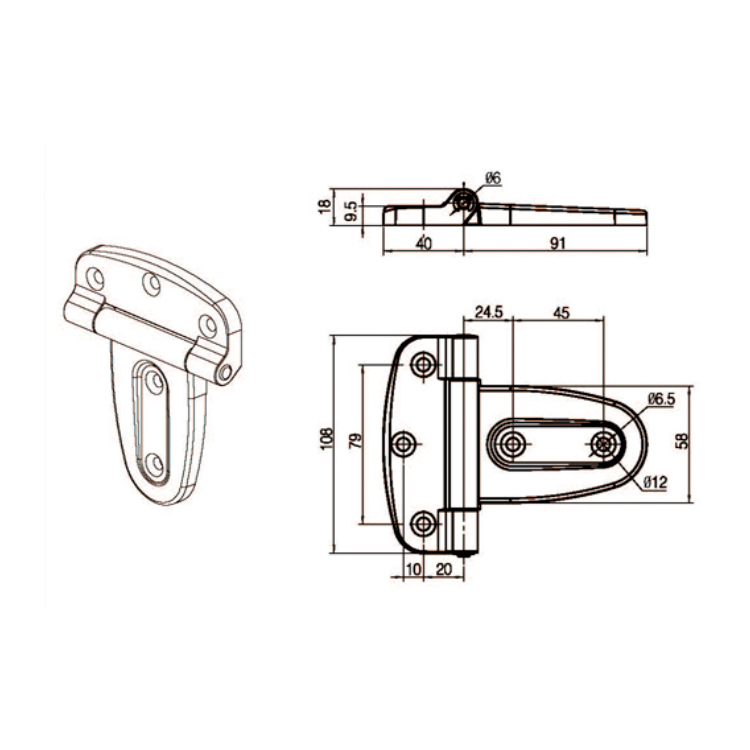 Pa Flat Hinge-B2226-1